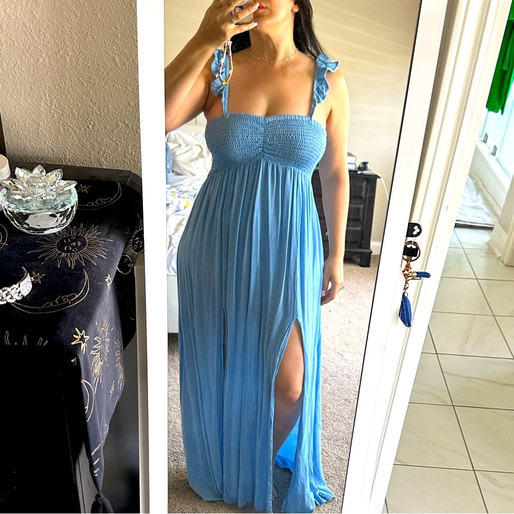 Grecian slit maxi summer dress